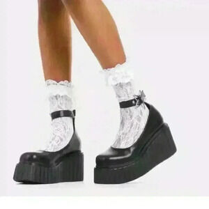 Lamoda Dolls Kill Womens Black Chunky Platform Creeper Shoes 7